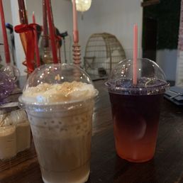 toasted coconut iced coffee and valentines tea special