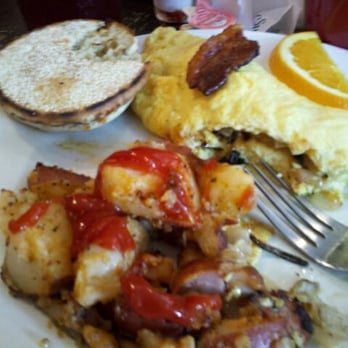 Famous Toastery - The "Usual" omelette with a side of potatoes. - Breakfast & Brunch Near Me - Davidson, North Carolina Famous Toastery - The "Usual" omelette with a side of potatoes. - Breakfast & Brunch Near Me - Davidson, North Carolina