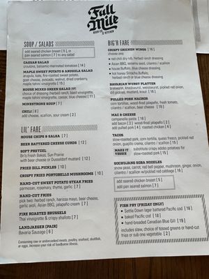 Menu photo 4 Full Mile Beer Co & Kitchen Sun Prairie, WI Menu photo 4 Full Mile Beer Co & Kitchen Sun Prairie, WI