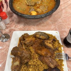 Cape Coast Cuisine - Buffet Dish 19. Peanuts Palm Nut soup with Rice Balls