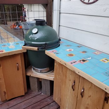 Jon Nuckels Custom Tile Installation - a big green egg - Tiling Near Me