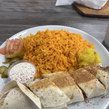 Tarboosh Gyro Grill - Arabic Chicken Shawarma with side rice, huge portions! - Mediterranean Near Me - Arlington, Texas Tarboosh Gyro Grill - Arabic Chicken Shawarma with side rice, huge portions! - Mediterranean Near Me - Arlington, Texas