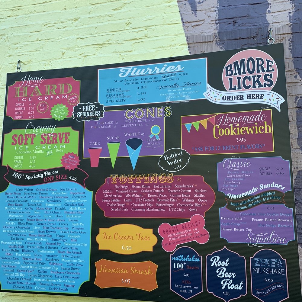 Bmore Licks - Main menu - Ice Cream & Frozen Yogurt Near Me - Baltimore, Maryland Bmore Licks - Main menu - Ice Cream & Frozen Yogurt Near Me - Baltimore, Maryland