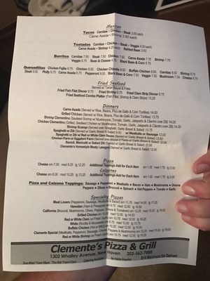 Menu photo 6 Clementes Pizza & Grill New Haven, CT