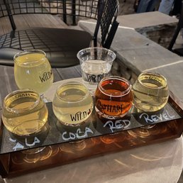 a flight of ciders