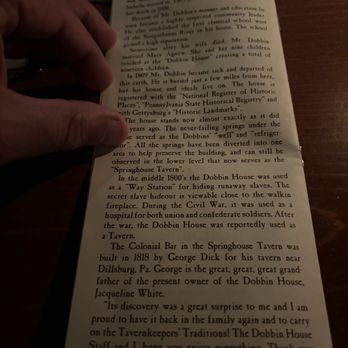 Dobbin House Tavern - Menu back - Bars Near Me - Gettysburg, Pennsylvania Dobbin House Tavern - Menu back - Bars Near Me - Gettysburg, Pennsylvania