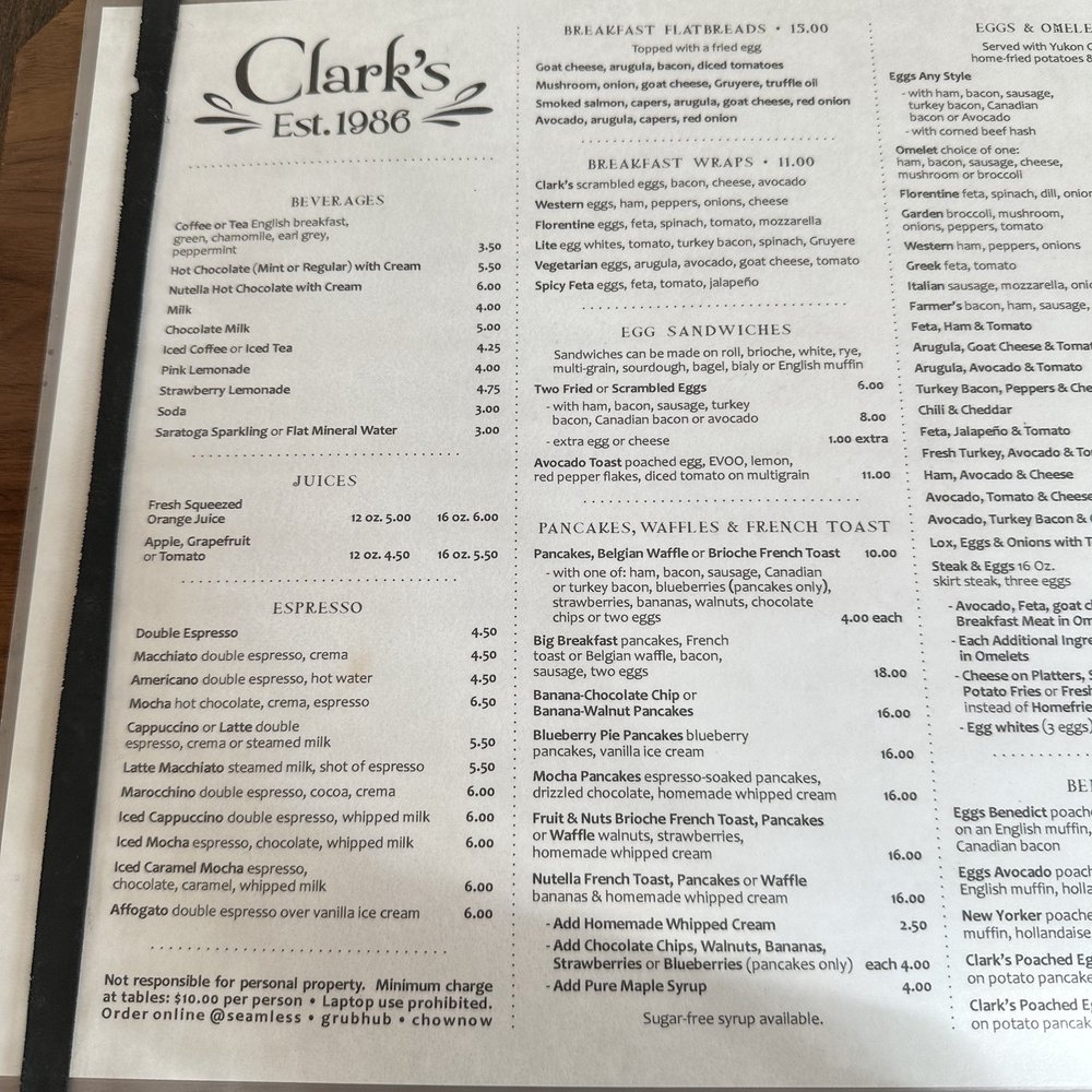 Clark's Restaurant - Menu - Diners Near Me - Brooklyn, New York