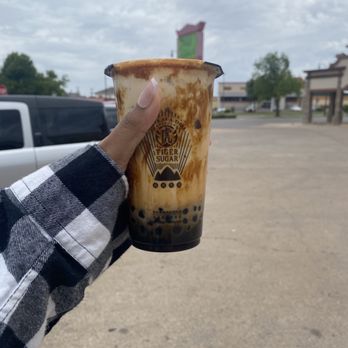 TIGER SUGAR - #4 - Black Sugar Boba + Pearl Coffee Latte With Cream Mousse - Bubble Tea Near Me - Oklahoma City, Oklahoma