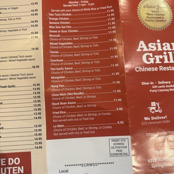 Asian Grill - Menu - Chinese Near Me - Springfield, Virginia