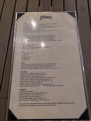 Menu photo 2 Primo's South Lake Tahoe, CA Menu photo 2 Primo's South Lake Tahoe, CA