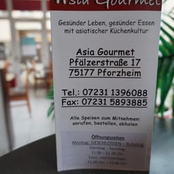 Asia Gourmet - Öffnungszeiten und Telefonnummer für Bestellungen