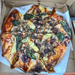 Blaze Pizza - Vegan Pizza High rise rough with tons of veggies! Delicious!