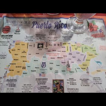 Villa Dorado D'Alberto - Platemat with the map of PR. Love this. - Seafood Near Me - Dorado, Puerto Rico Villa Dorado D'Alberto - Platemat with the map of PR. Love this. - Seafood Near Me - Dorado, Puerto Rico