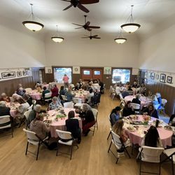 Redwood City Woman's Club - Clubhouse main hall set up for a spring event.