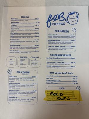Menu photo 7 Feb Coffee Gardena, CA