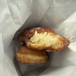 Original glazed donut and cinnamon twist