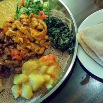 Keren Restaurant - #1 Special Tibsi with Enjera (w/ Chicken and Beef). Really good. - Ethiopian Near Me - Washington, DC, District of Columbia Keren Restaurant - #1 Special Tibsi with Enjera (w/ Chicken and Beef). Really good. - Ethiopian Near Me - Washington, DC, District of Columbia