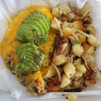 Mary's Family Restaurant - Veggie garden omelet with cheese. With homemade potatoes. Oh look the avocado is shaped like a seashell. - American Near Me - Oceanside, California Mary's Family Restaurant - Veggie garden omelet with cheese. With homemade potatoes. Oh look the avocado is shaped like a seashell. - American Near Me - Oceanside, California
