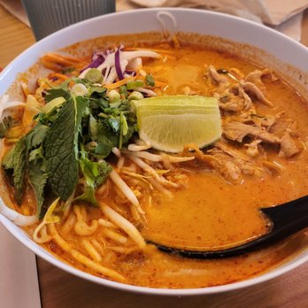 Lucky Lotus - Khao Poon (didn't get to choose the spice level on this, but the spice is well tolerated by those sensitive to spice) - Thai Near Me - Des Moines, Iowa Lucky Lotus - Khao Poon (didn't get to choose the spice level on this, but the spice is well tolerated by those sensitive to spice) - Thai Near Me - Des Moines, Iowa