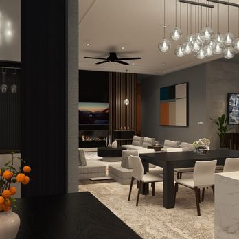 Pamela Johnson Design - Beautiful open space living room and dining room in a custom built home. Plenty of room for big family celebrations. - Interior Design Near Me - Austin, Texas Pamela Johnson Design - Beautiful open space living room and dining room in a custom built home. Plenty of room for big family celebrations. - Interior Design Near Me - Austin, Texas