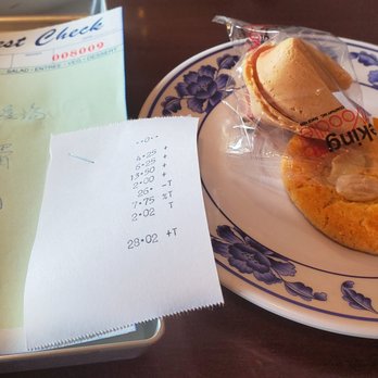 New Mandarin Garden - cookies with the bill - Chinese Near Me - San Clemente, California New Mandarin Garden - cookies with the bill - Chinese Near Me - San Clemente, California