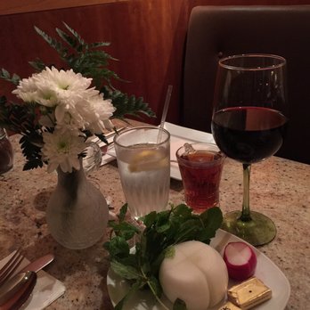 Javan Restaurant - Wine, good appetizer, and beautiful flowers. - Persian/Iranian Near Me - Los Angeles, California