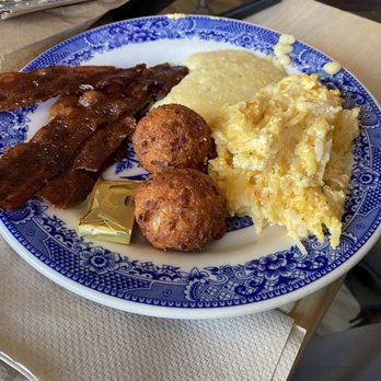 Aunt Catfish's - Bacon, hush puppies, cheese grits and hash brown casserole - Southern Near Me - Port Orange, Florida