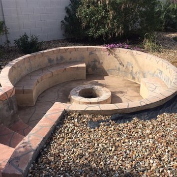 Pondscapes - The before picture of what it used to be - an ugly fire pit. - Landscaping Near Me