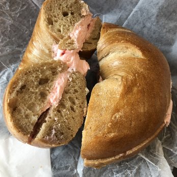 Howard’s Bagels - Whole wheat with strawberry creamcheese - Bagels Near Me - Montville, New Jersey