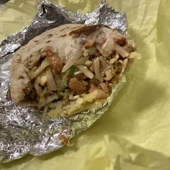 Livi's Taqueria - Alllll those ONIONS, uncooked and chewy/crispy. And where is the chicken in this breakfast burrito with chicken? - Food Trucks Near Me - Tigard, Oregon Livi's Taqueria - Alllll those ONIONS, uncooked and chewy/crispy. And where is the chicken in this breakfast burrito with chicken? - Food Trucks Near Me - Tigard, Oregon