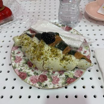 Happy Cake Bakery - Pistachio Butter Crossaint with Blackberry Sauce - Desserts Near Me - Bronx, New York