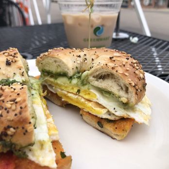 Cafe 13 - Italian Scallion Bagel sandwich - Coffee & Tea Near Me - Golden, Colorado Cafe 13 - Italian Scallion Bagel sandwich - Coffee & Tea Near Me - Golden, Colorado
