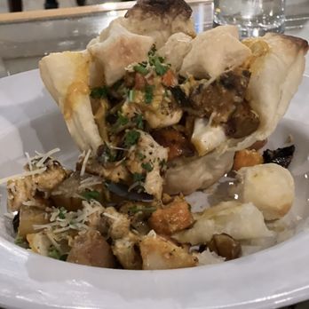 Artisan Urban Bistro - Roasted veggies with chicken pot pie. - New American Near Me - Saginaw, Michigan