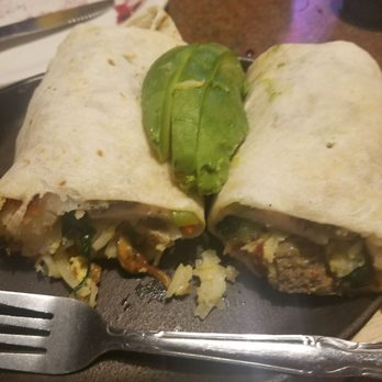 Huckleberry's - Breakfast burrito with avocado and sauce on the side, sub in chicken sausage - Breakfast & Brunch Near Me - Modesto, California