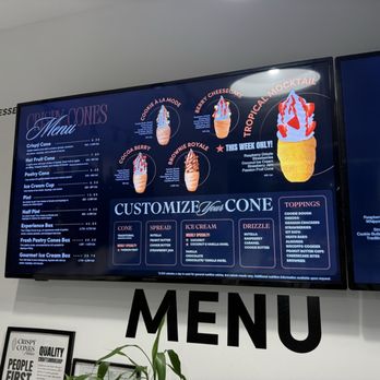Crispy Cones - Menu - Ice Cream & Frozen Yogurt Near Me - Palm Beach Gardens, Florida Crispy Cones - Menu - Ice Cream & Frozen Yogurt Near Me - Palm Beach Gardens, Florida