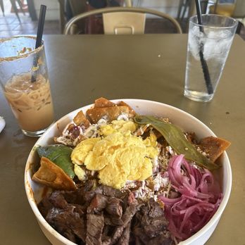 Quiero Brunch - Red chilaquiles with carne asada - Mexican Near Me - Temecula, California Quiero Brunch - Red chilaquiles with carne asada - Mexican Near Me - Temecula, California