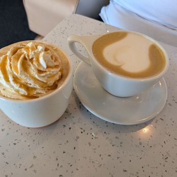 Arwa Yemeni Coffee - Left- Sand dune latte Right- pistachio latte - Coffee & Tea Near Me - Naperville, Illinois Arwa Yemeni Coffee - Left- Sand dune latte Right- pistachio latte - Coffee & Tea Near Me - Naperville, Illinois