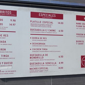 Burritos La Palma - Menu - 5/2026 - Mexican Near Me - Los Angeles, California