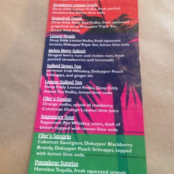 Fifers Seafood - Libations Menu - Bars Near Me - Pasadena, Maryland