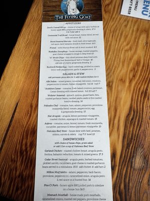 Menu photo 4 The Flying Goat Spokane, WA