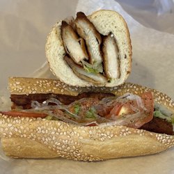 Lo Piccolo's Pizza - Chicken cutlet hoagie - lettuce tomato onion and Mayo