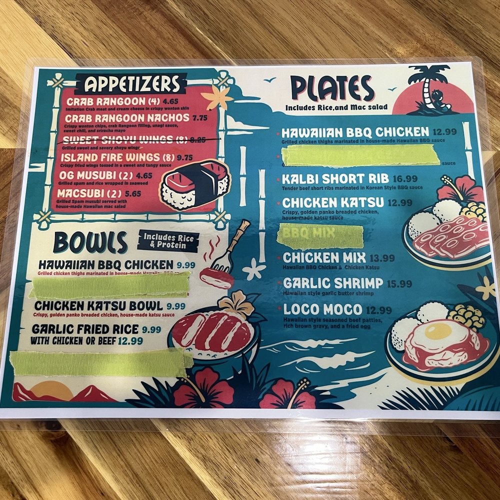 Island Eats Hawaiian BBQ - Menu (back page) - Hawaiian Near Me - Greenville, North Carolina Island Eats Hawaiian BBQ - Menu (back page) - Hawaiian Near Me - Greenville, North Carolina