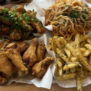 Fire Wings - Thai chili wings, lemon pepper wings, garlic noodles, garlic fries - Chicken Wings Near Me - San Mateo, California Fire Wings - Thai chili wings, lemon pepper wings, garlic noodles, garlic fries - Chicken Wings Near Me - San Mateo, California