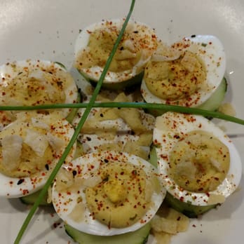 Not Your Average Joe's - Reston - Deviled Eggs - unique smoky flavor - New American Near Me - Reston, Virginia