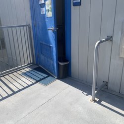 Marcy Day School - The bathroom doors at the school are propped open with trash cans