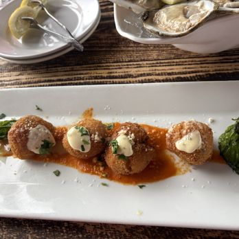 The Fish Hopper - Crispy crab risotto balls - Seafood Near Me - Monterey, California The Fish Hopper - Crispy crab risotto balls - Seafood Near Me - Monterey, California