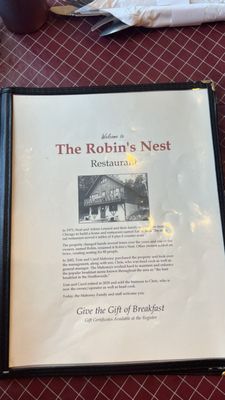 Menu photo 1 The Robin's Nest Hayward, WI Menu photo 1 The Robin's Nest Hayward, WI