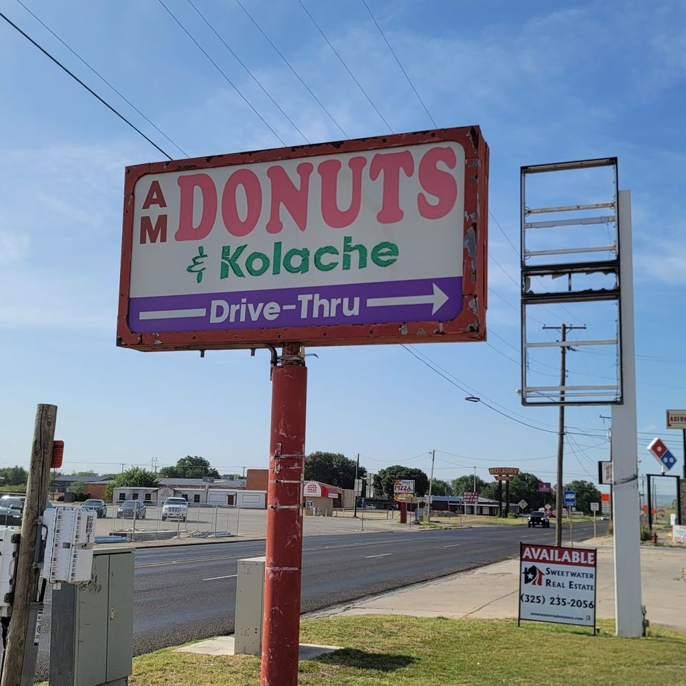 AM Donuts And Kolaches - a sign for a donut shop - Donuts Near Me - Sweetwater, Texas AM Donuts And Kolaches - a sign for a donut shop - Donuts Near Me - Sweetwater, Texas