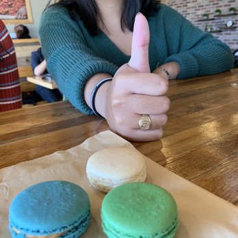 7 Leaves Cafe - Green Tea Macaron Salted Caramel Macaron Vanilla Macaron - Coffee & Tea Near Me - Houston, Texas