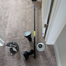 Two Men and a Truck Mooresville - Floor lamp, broken (2 " concrete) base.